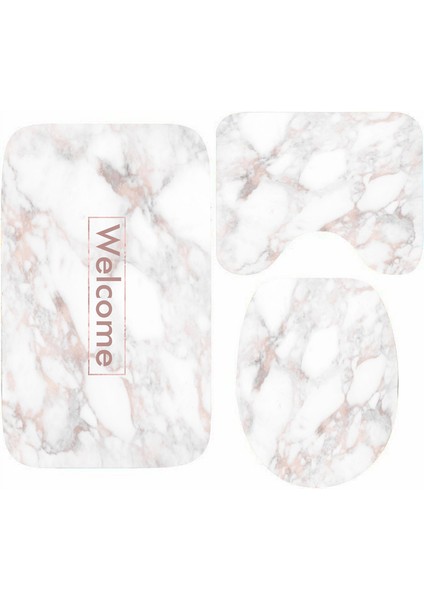 R 50X80CM 3 Adet Siyah Beyaz Suni Mermer Banyo Paspas Seti Iskandinav Gül Altın Mermer Banyo Paspası Tuvalet Halısı Halı Zemin Giriş Duş Odası Paspas (Yurt Dışından) fırsatları