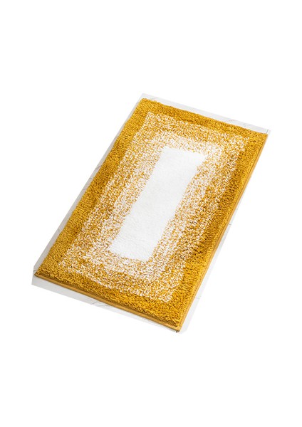 Dikdörtgen Sarı Degrade Renk Banyo Paspas Modern Anti-Skid Tuvalet Halıları Set Dikdörtgen U Şekli Paspas Banyo Kaputları Mikrofiber 50X80 50X50CM (Yurt Dışından)