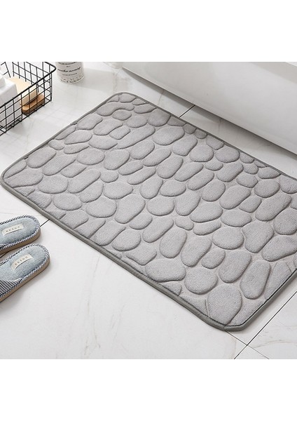 Beyaz 400 mm x 600 mm Arnavut Kaldırımı Kabartmalı Ev Banyo Paspas Banyo Halı Su Emme Kaymaz Bellek Köpük Emici Yıkanabilir Halı Tuvalet Zemin Mat (Yurt Dışından) modelleri