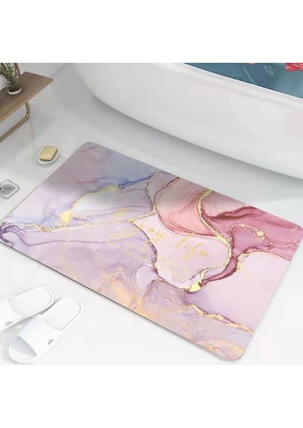 Renk I 50X80CM Süper Emici Banyo Halıları Yumuşak Diyatomlu Toprak Banyo Duş Matı Çabuk Kuruyan Tuvalet Kapı Ayak Paspasları Kaymaz Halı (Yurt Dışından)