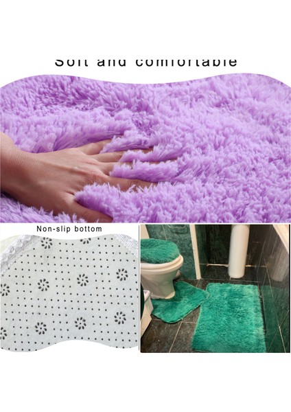Degrade Pembe Set 3 Adet/takım Peluş Banyo Paspas Yumuşak Kabartmak Duş Halısı Kaymaz Banyo Halıları Halı Banyo Aksesuarları Tuvalet Kapağı Kapağı (Yurt Dışından) indirimleri
