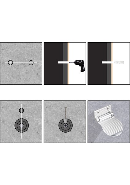 El Kavrama Duş Tabure Ayakkabı Parlatıcı Pedal Banyo Dinlenme Kaide Katlanır Donanım Siyah/gümüş Kaymaz Ayak Dayama Alüminyum Alaşımlı (Yurt Dışından) indirimleri