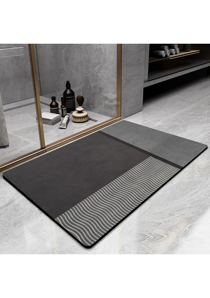 E 50X80CM Modern Banyo Paspas Süper Emici Banyo Halıları Çabuk Kuruyan Giriş Duş Odası Paspas Her Iki Tarafta Kaymaz Tuvalet Zemin Halıları (Yurt Dışından)