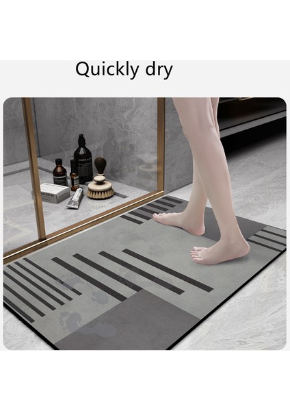 E 50X80CM Modern Banyo Paspas Süper Emici Banyo Halıları Çabuk Kuruyan Giriş Duş Odası Paspas Her Iki Tarafta Kaymaz Tuvalet Zemin Halıları (Yurt Dışından) fırsatları