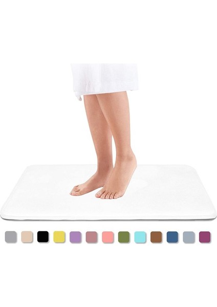 Q 40X60 2022 Ev Banyo Paspas Kaymaz Banyo Halısı Yumuşak Mercan Polar Hafızalı Köpük Halı Mat Mutfak Tuvalet Zemin Dekor Yıkanabilir 8 Renk (Yurt Dışından)