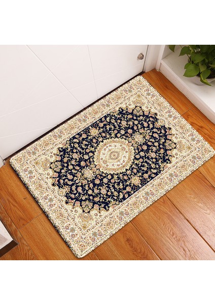 BJW-4060-211009(29) 400MMX600MM Boho Iran Halısı Desen Mutfak Banyo Giriş Kapı Mat Mercan Kadife Halı Paspas Yatak Odası Paspaslar Kaymaz Emici Ev Dekor (Yurt Dışından) fırsatları