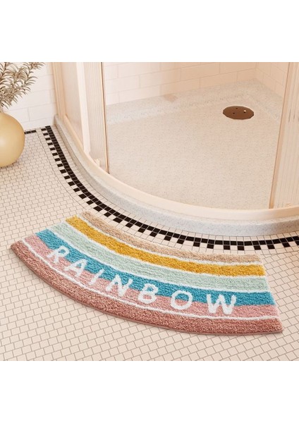 Tasarım 3 42X100CM Banyo Kaymaz Mat Tuvalet Kavisli Yelpaze Şeklinde Emici Zemin Mat Duş Banyo Odası Anti-Düşme Ayak Mat Sektör Zemin Halı Ev (Yurt Dışından) fiyatları