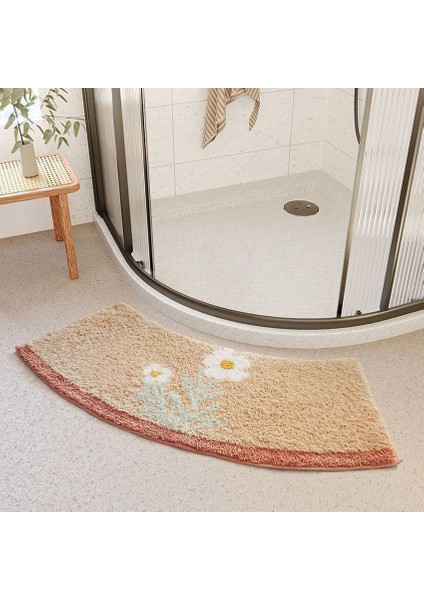 Tasarım 3 42X100CM Banyo Kaymaz Mat Tuvalet Kavisli Yelpaze Şeklinde Emici Zemin Mat Duş Banyo Odası Anti-Düşme Ayak Mat Sektör Zemin Halı Ev (Yurt Dışından) fırsatları