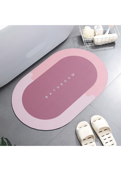A-Pembe 400 mm x 600 mm Sihirli Süper Emici Banyo Paspası Çabuk Kuruyan Banyo Halısı Kaymaz Giriş Paspas Duş Odası Zemin Mat Tuvalet Halı Ev Dekor (Yurt Dışından)