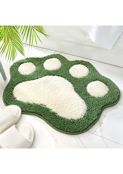 Yeşil 45X60 cm Karikatür Ayak Şekli Banyo Paspas Banyo Kapısı Emici Ayak Mat Kaymaz Mikrofiber Banyo Halısı Makinesi Yıkanabilir Banyo Halısı (Yurt Dışından)