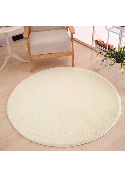 Bej Çapı Yaklaşık 140 cm Yuvarlak Katı Halı Oturma Odası Yatak Odası Mat Su Emici Mat Yatak Odası Halı Başucu Kilim Çay Masa Halısı 11 Renk Paspaslar (Yurt Dışından)