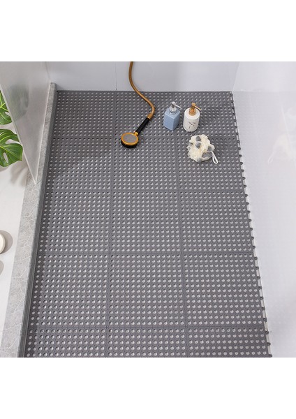 Gri 6 Adet Banyo Kaymaz Mat Ekleme Ayak Mat Ev Tuvalet Duş Odası Banyo Zemin Mat Yeni Su Geçirmez Mat Dikiş Ayak Pedi (Yurt Dışından)