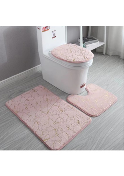 3P1001WHITE Ev Tuvalet Paspasları Oturma Odası Banyo Seti Altın Baskı Kaymaz Halılar Yatak Odası Baskı Halı Duş Mat Banyo Paspasları Banyo (Yurt Dışından) fırsatları