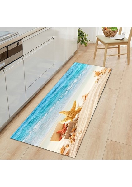 HY016--DD 45X75CM-17.7X29.5IN 3D Plaj Kabuk Halıları Ev Banyo Kaymaz Kapı Paspasları Halı Kabuklu Denizyıldızı Paspas Oturma Odası Zemin Ayak Pedi Mutfak Mat (Yurt Dışından)