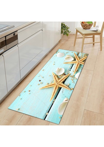 HY016--DD 45X75CM-17.7X29.5IN 3D Plaj Kabuk Halıları Ev Banyo Kaymaz Kapı Paspasları Halı Kabuklu Denizyıldızı Paspas Oturma Odası Zemin Ayak Pedi Mutfak Mat (Yurt Dışından)
