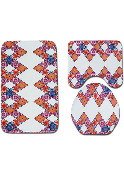 Banyo Mat-93 Mermer Desenli Duş Perdesi Banyo Paspas Seti Mikrofiber Tuvalet Halı Banyo Zemin Mat Yıkanabilir Klozet Kapağı Mat (Yurt Dışından)