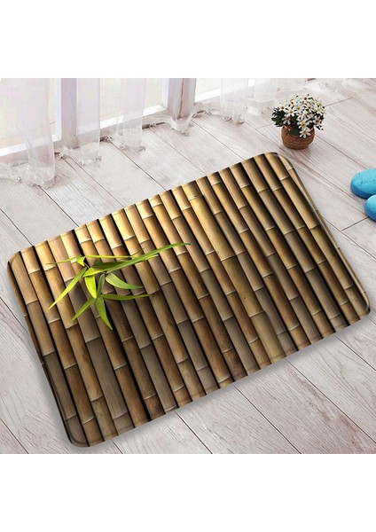 DD-8224J 75X45CM-29.5X17.7IN 3 Adet Set Çin Tarzı Kırmızı Erik Balık Bambu Baskı Banyo Paspas Yatak Odası Mutfak Kaymaz Halı Tuvalet Kapağı Halı Duş Odası Dekor (Yurt Dışından)
