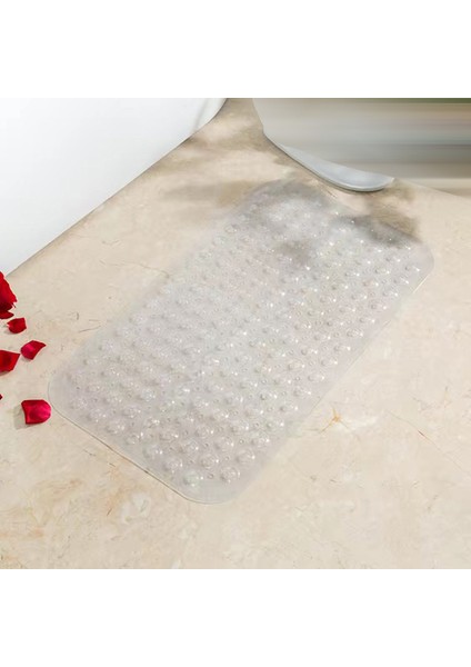 G Şeffaf Beyaz 54X54CM Yelpaze Şeklinde Uzun Pvc 40X100CM/70X38CM Banyo Paspası Masaj Banyo Halıları Güvenlik Kaymaz Duş Küvet Mat Vantuz Zemin Mat Ayak Pedi (Yurt Dışından)