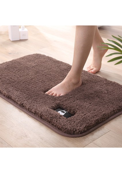 T0165-KAHVERENGI 50X80CM Kalın Kadife Süper Emici Banyo Paspasları, Kaymaz Yatak Odası Paspasları, Banyo Halıları, Mutfak Paspasları (Yurt Dışından)