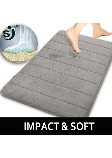 Bej 40 cm x 60 cm Sj Su Emme Halı Banyo Paspas Shaggy Bellek Köpük Banyo Paspas Seti Mutfak Kapı Kat Mat Halı Tuvalet Kaymaz (Yurt Dışından) fiyatları