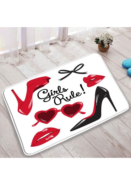 DD-393ZF 40X60CM ve 40X120CM Kız Ruj Kozmetik Parfüm Banyo Kaymaz Banyo Paspas Pembe Yüksek Topuklu Halı Paspas Oturma Odası Halısı Güzellik Salonu Halı Dekor (Yurt Dışından) indirimleri