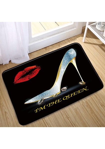 4694YJ-DD 45X75CM-17.7X29.9IN Parfüm Yüksek Topuklu Desen Pazen Banyo Paspas Tuvalet Halı Kapı Mat Banyo Kaymaz Halı Mutfak Yatak Odası Zemin Açık Paspas (Yurt Dışından) indirimleri