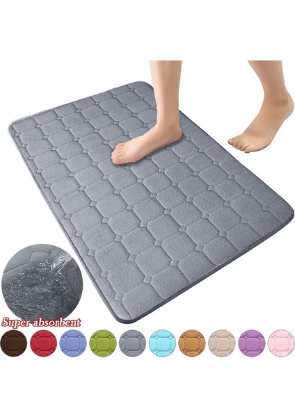 Bej 40X60 cm Mercan Polar Halı Kaymaz Banyo Paspas Banyo Halı Duş Odası Paspas Bellek Köpük Emici Zemin Mat Kilim Ev Için (Yurt Dışından) fiyatları
