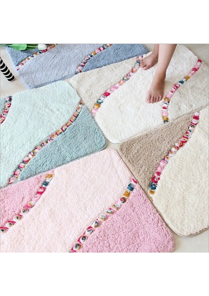Mavi 80X120 cm Pastoral Tarzı Banyo Paspas Kaymaz Banyo Halıları Zemin Dekor Banyo Tuvalet Halıları Paspas Duş Odası Için Tapete Banheiro (Yurt Dışından) indirimleri