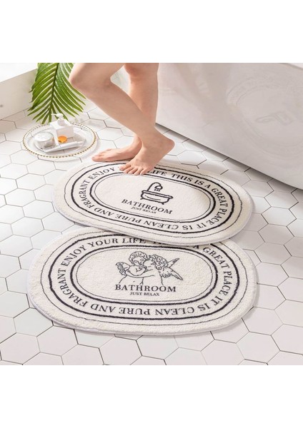 FYR04 40X60 cm Banyo Paspas Kaymaz Ins Tarzı Iskandinav Halı Paspas Oval Şekilli Halı Emici Halılar Giriş Paspasları Oturma Odası Banyo Paspas (Yurt Dışından) fiyatları