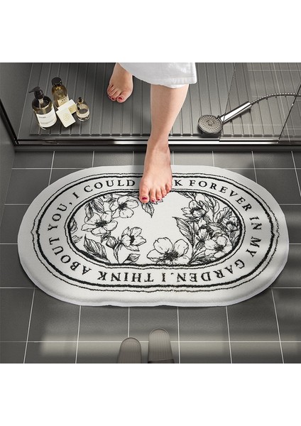 FYR04 40X60 cm Banyo Paspas Kaymaz Ins Tarzı Iskandinav Halı Paspas Oval Şekilli Halı Emici Halılar Giriş Paspasları Oturma Odası Banyo Paspas (Yurt Dışından) fırsatları
