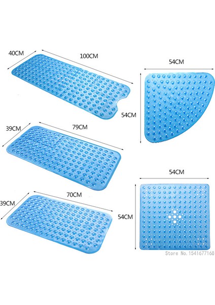 F Şeffaf Yeşil 54X54CM Yelpaze Şeklinde Uzun Pvc 40X100CM/70X38CM Banyo Paspası Masaj Banyo Halıları Güvenlik Kaymaz Duş Küvet Mat Vantuz Zemin Mat Ayak Pedi (Yurt Dışından) fiyatları