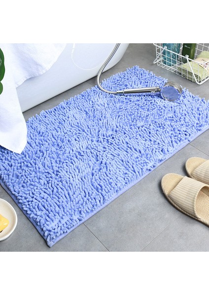 Açık Mor 40X120 cm Düz Renk Banyo Paspası Banyo Halıları Şönil Su Emme Küvet Lavabo Paspas Kaymaz Tuvalet Halısı Peluş Ayak Mat (Yurt Dışından)