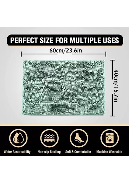 Q 40 cm x 60 cm Şönil Emici Banyo Paspas Tuvalet Kabarık Mutfak Ayak Halı Pedleri Yatak Odası Halısı Yıkanabilir I6L2 (Yurt Dışından) fırsatları