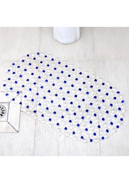 02 Koyu Mavi 36X67CM Banyo Büyük Boy Şeffaf Pvc Kaymaz Paspaslar Dikdörtgen Yumuşak Duş Banyo Masaj Minderi Vantuz Kaymaz Küvet Halı (Yurt Dışından)