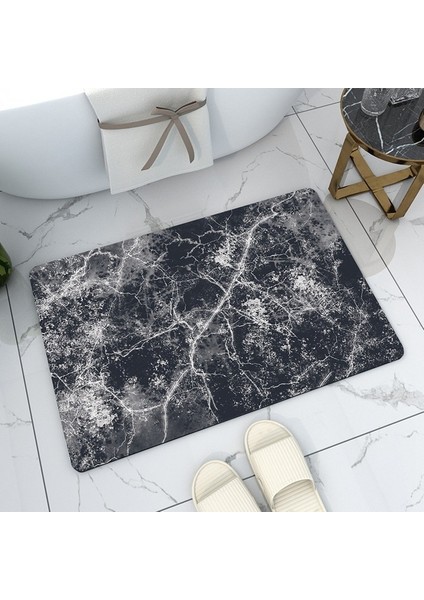 AE52403 50X80CM Banyo Paspası Süper Emici Kaymaz Banyo Paspası Mermer Desen Giriş Paspas Nappa Deri Paspaslar Tuvalet Halı Ev Dekor (Yurt Dışından)