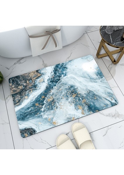 AE52403 50X80CM Banyo Paspası Süper Emici Kaymaz Banyo Paspası Mermer Desen Giriş Paspas Nappa Deri Paspaslar Tuvalet Halı Ev Dekor (Yurt Dışından) fırsatları