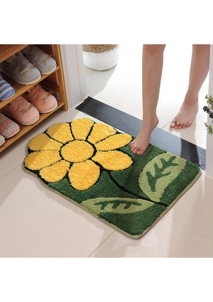 Banyo Paspasları-Çiçek 33X50CM Emici Banyo Paspas Kaymaz Ev Duş Banyo Banyo Paspasları Çiçekler Yetişkin Küvet Kapı Zemin Halıları Moda Badkamer Mat (Yurt Dışından)