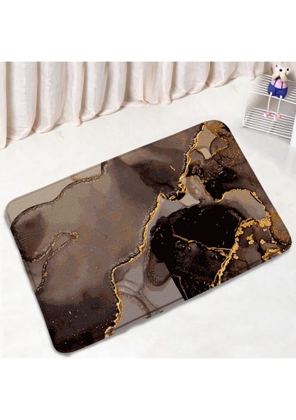 4915AF-3PCS Set 40X60CM-15.7X23.6IN Mermer Banyo Paspas Modern Soyut Geometrik Altın Gri Dokulu Desen Ev Paspas Banyo Dekor Zemin Halı Kaymaz Kilim Seti (Yurt Dışından) fırsatları