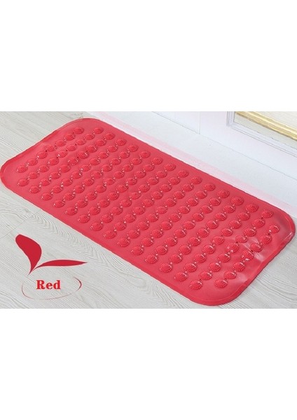 Kırmızı 360 mm x 700 mm Banyo Kaymaz Pvc Yumuşak Masaj Matı Vantuz Duş Matı Banyo Kaymaz Mat (Yurt Dışından)