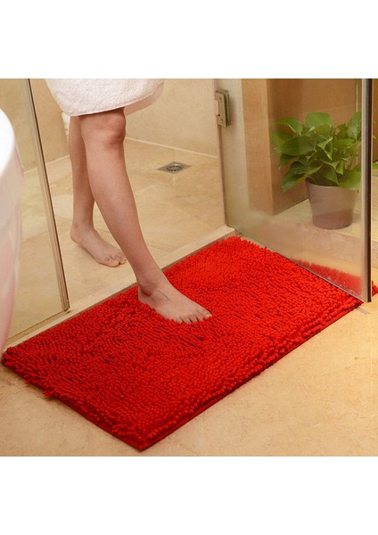 Kırmızı Yaklaşık 80X120 cm Kaymaz Banyo Paspası Banyo Halısı, Tapis Salle De Bain, Banyoda Mat Rahat Banyo Pedi, Büyük Boy Yatak Odası Banyo Halıları (Yurt Dışından)