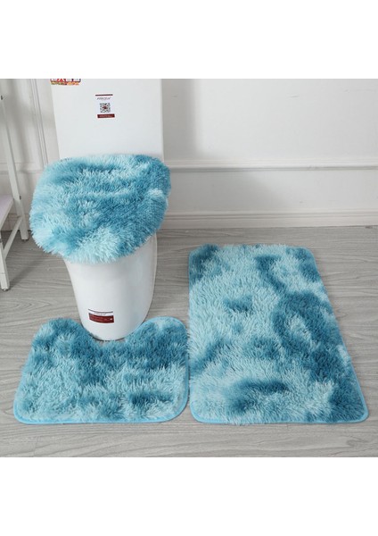 Koyu Mavi 40X50 45X50 50X80 cm Degrade Renk Banyo Paspas Halı Banyo Halıları Mat Seti Tuvalet Kapağı Kapağı Peluş Duş Halı Paspaslar Kaymaz Banyo Zemin Pedi (Yurt Dışından)