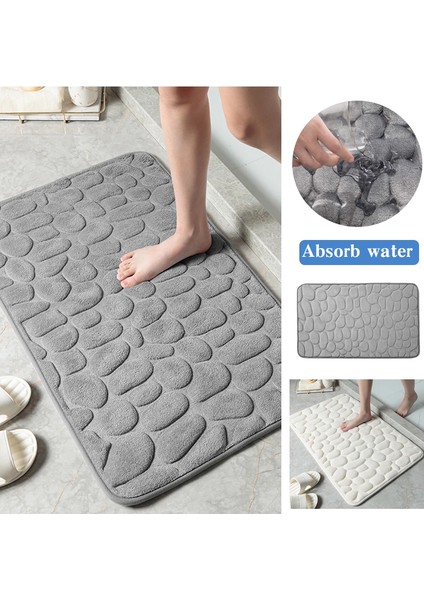Gri Banyo Paspas 40X60 cm Kaymaz Banyo Paspas Su Emici Banyo Halıları Bellek Köpük Banyo Halısı Yumuşak Zemin Mat Küvet Yan Halı Giriş Paspas (Yurt Dışından) fiyatları