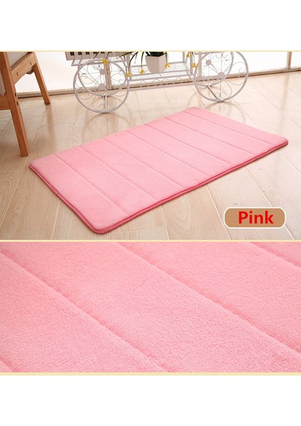 Açık Pembe 60X40 cm Ev Mercan Polar Mat Banyo Su Emme Kaymaz Bellek Köpük Halı Emici Yıkanabilir Halı Tuvalet Zemin Banyo Paspası (Yurt Dışından)