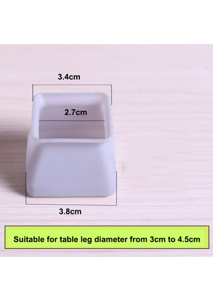 Gri Square3.4x3.8 8pcs Kaymaz Masa Sandalye Bacak Silikon Kapak Pedi Mobilya Masa Ayakları Kapak Zemin Koruyucu Kaymaz Masa Sandalye Ayak Koruması (Yurt Dışından)