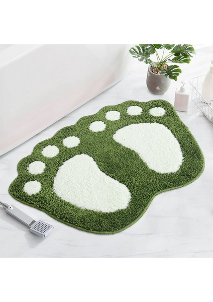 Mavi 40X60 cm Yumuşak Emici Akın Banyo Paspas Kaymaz Shaggy Banyo Halısı Moda Sevimli Ayak Izleri Şekli Küvet Yan Ayak Pedi Ev Dekor (Yurt Dışından) fırsatları