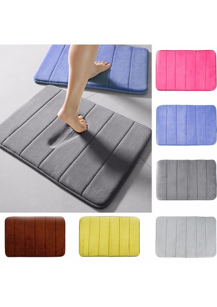 Stil 7 40-60 cm Ev Banyo Paspas Mercan Polar Kalınlaşmak Banyo Paspas Halı Seti Banyo Halı Su Emme Kaymaz Yıkanabilir Halı Tuvalet Zemin Mat (Yurt Dışından)