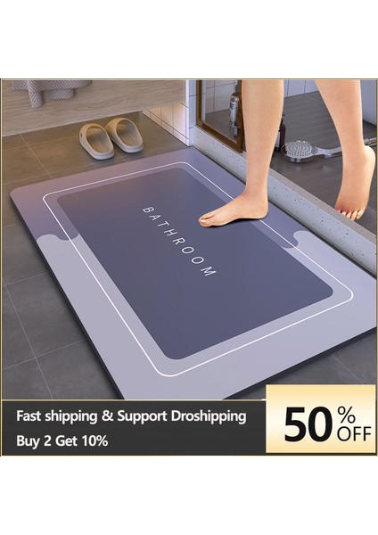 C-Yeşil 400 mm x 600 mm Banyo Paspas Süper Emici Kaymaz Banyo Banyo Halısı Çabuk Kuruyan Banyo Duş Halısı Mutfak Giriş Kapı Paspasları Ev Kat Mat (Yurt Dışından) modelleri