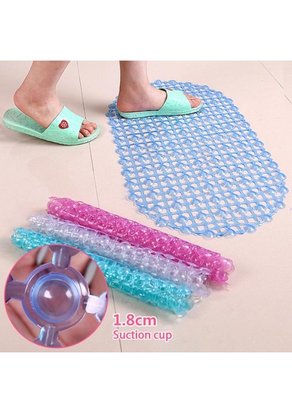 Pembe 67X37 cm 1 Pc Pvc Kaymaz Banyo Paspas Emniyet Duşu Banyo Paspas Plastik Renkli Nokta Boncuk Masaj Yastığı Anti-Kalıp Kaymaz Küvet Halı (Yurt Dışından) modelleri