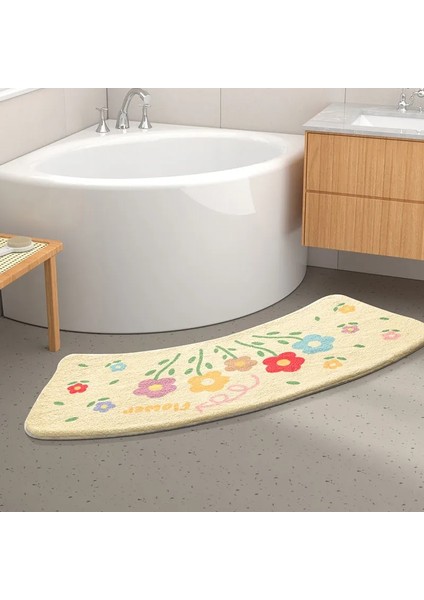 Renk 1 Yaklaşık 55X120 cm Sevimli Karikatür Baskı Desen Banyo Kaymaz Ayak Pedleri Sektör Şekli Uzun Peluş Tuvalet Odası Emici Zemin Mat Ev Dekorasyon (Yurt Dışından) fiyatları