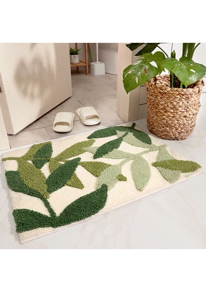 03 45X65CM Honlaker Yeşil Yapraklar Akın Banyo Paspas Kaymaz Emici Mikrofiber Banyo Halısı Ev Giriş Kapı Mat Süper Yumuşak Banyo Halısı (Yurt Dışından) modelleri